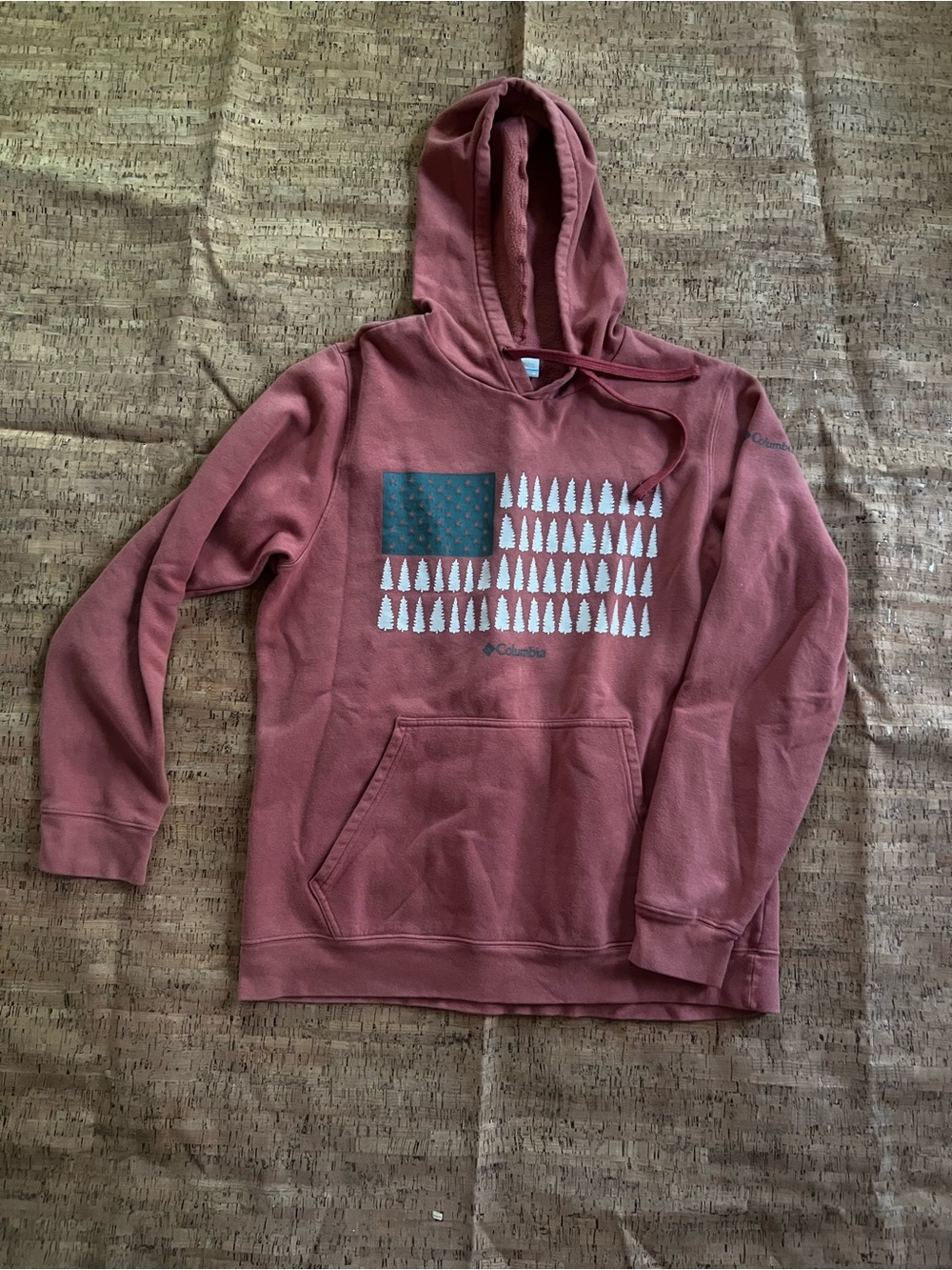 Columbia Women’s Hoodie in Dusty Rose with Forest Flag Graphic